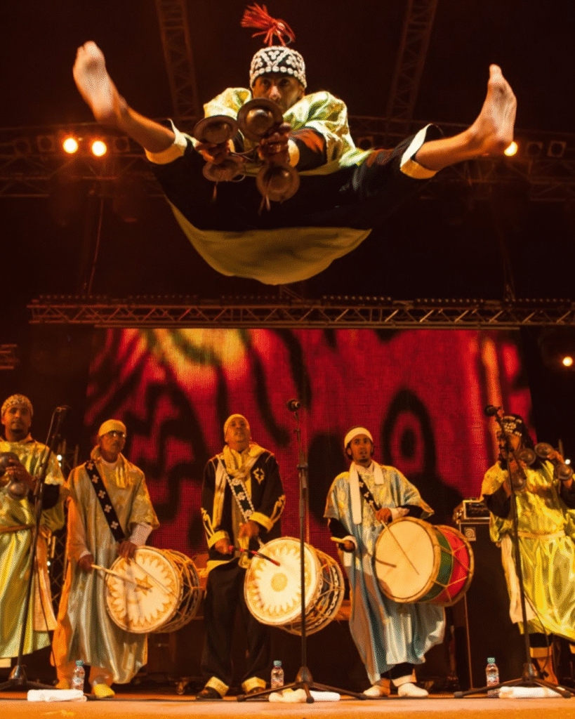 a gnawa show in essaouira city
