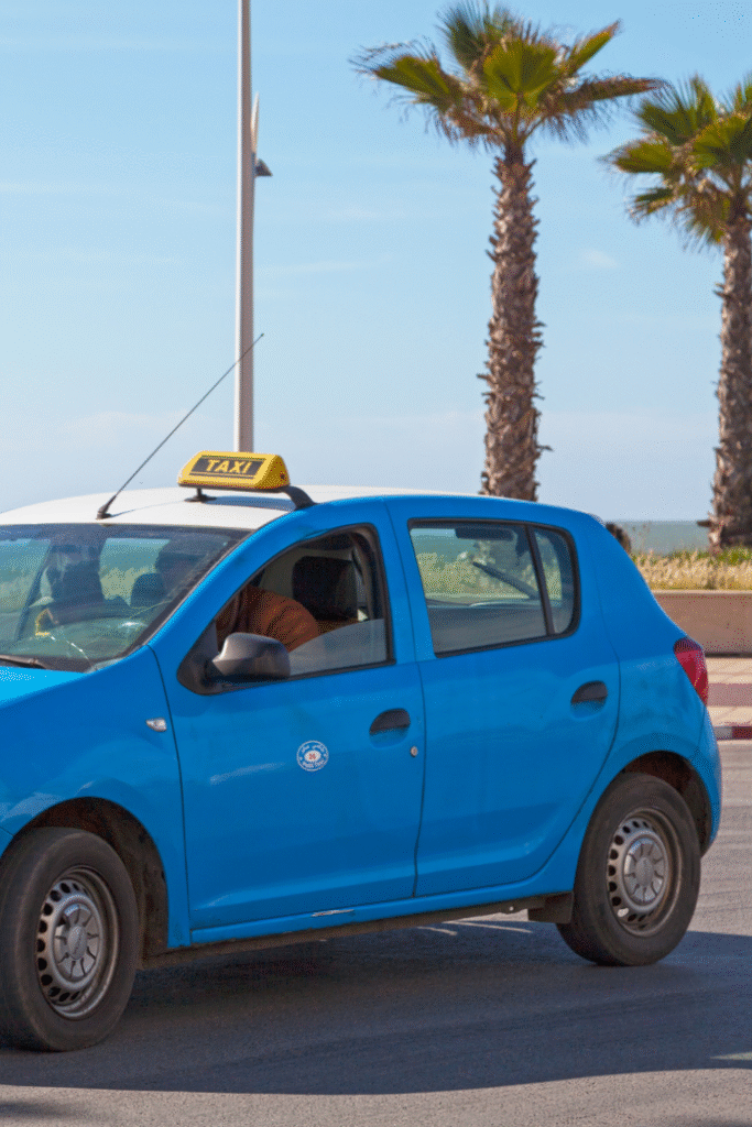 bleu taxi in morocco